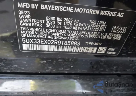 2024 BMW X6 xDrive40I from USA, damaged, VIN 5UX33EX02R9T85883
